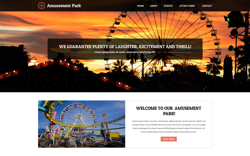 Amusement Park Responsive Website Template