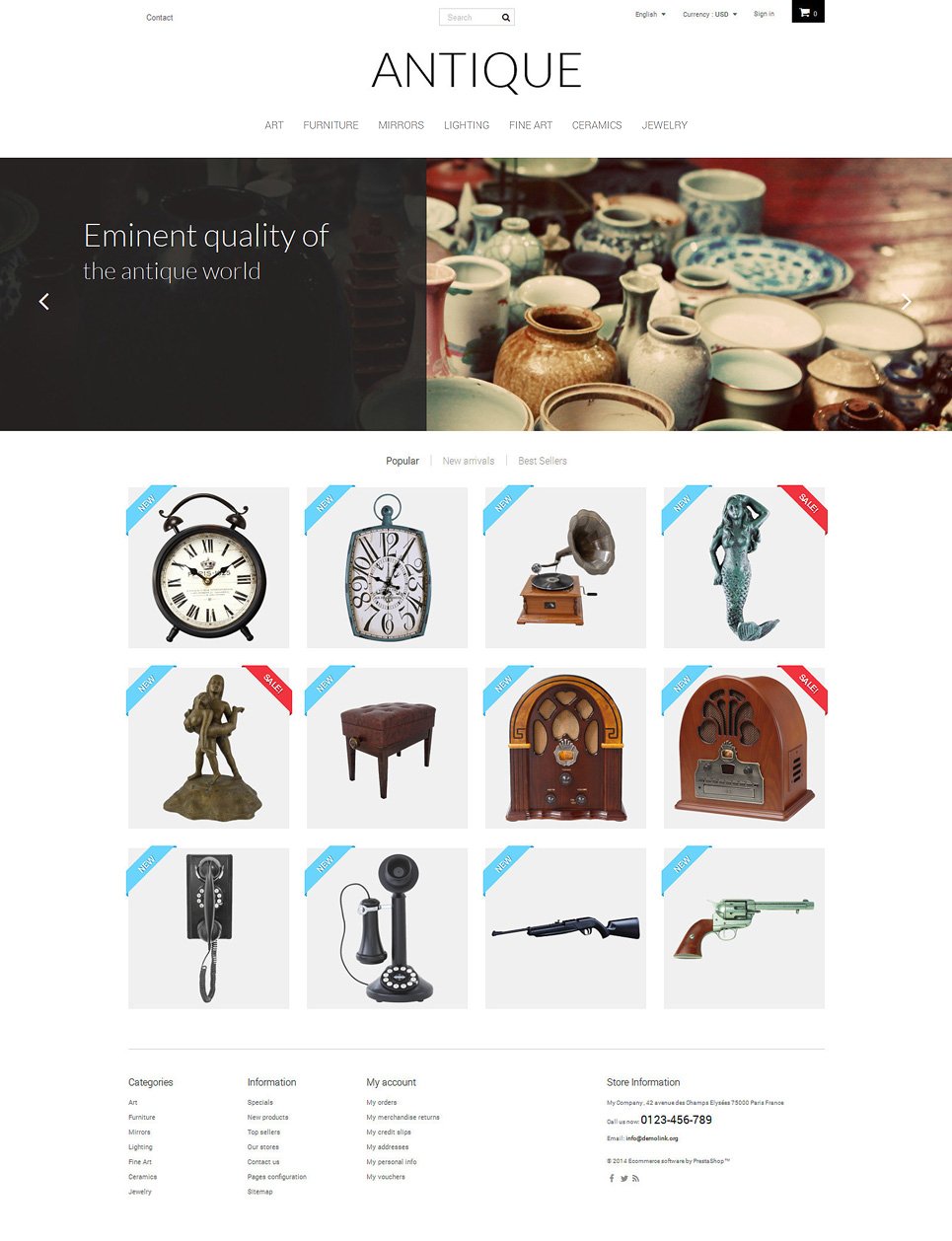 Antique PrestaShop Theme New Screenshots BIG