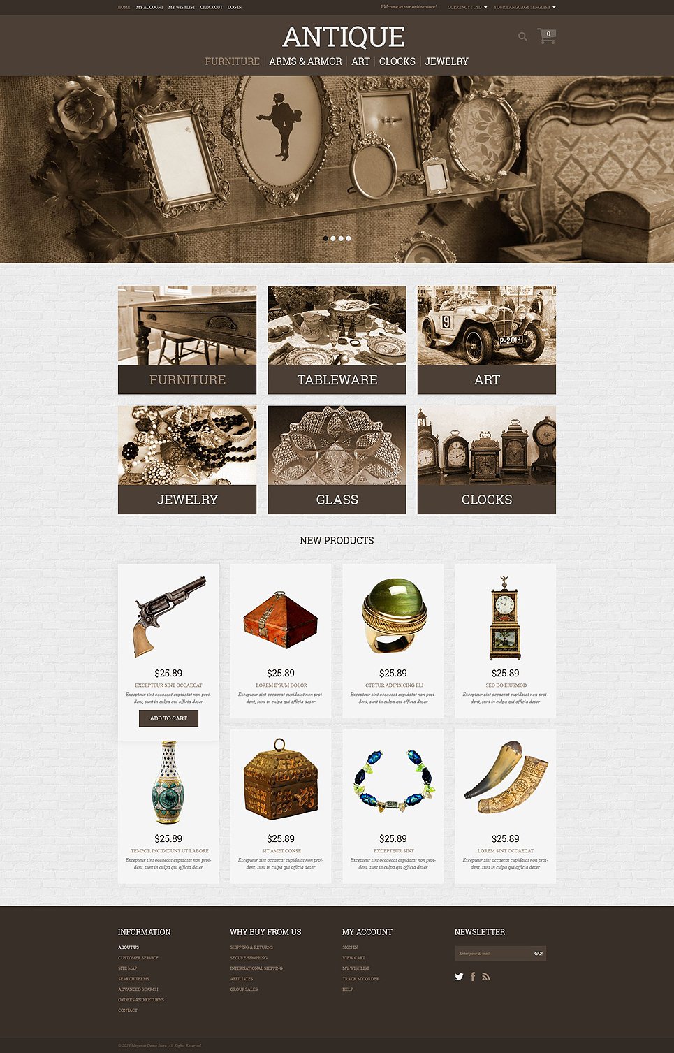 Antique Store Magento Theme New Screenshots BIG