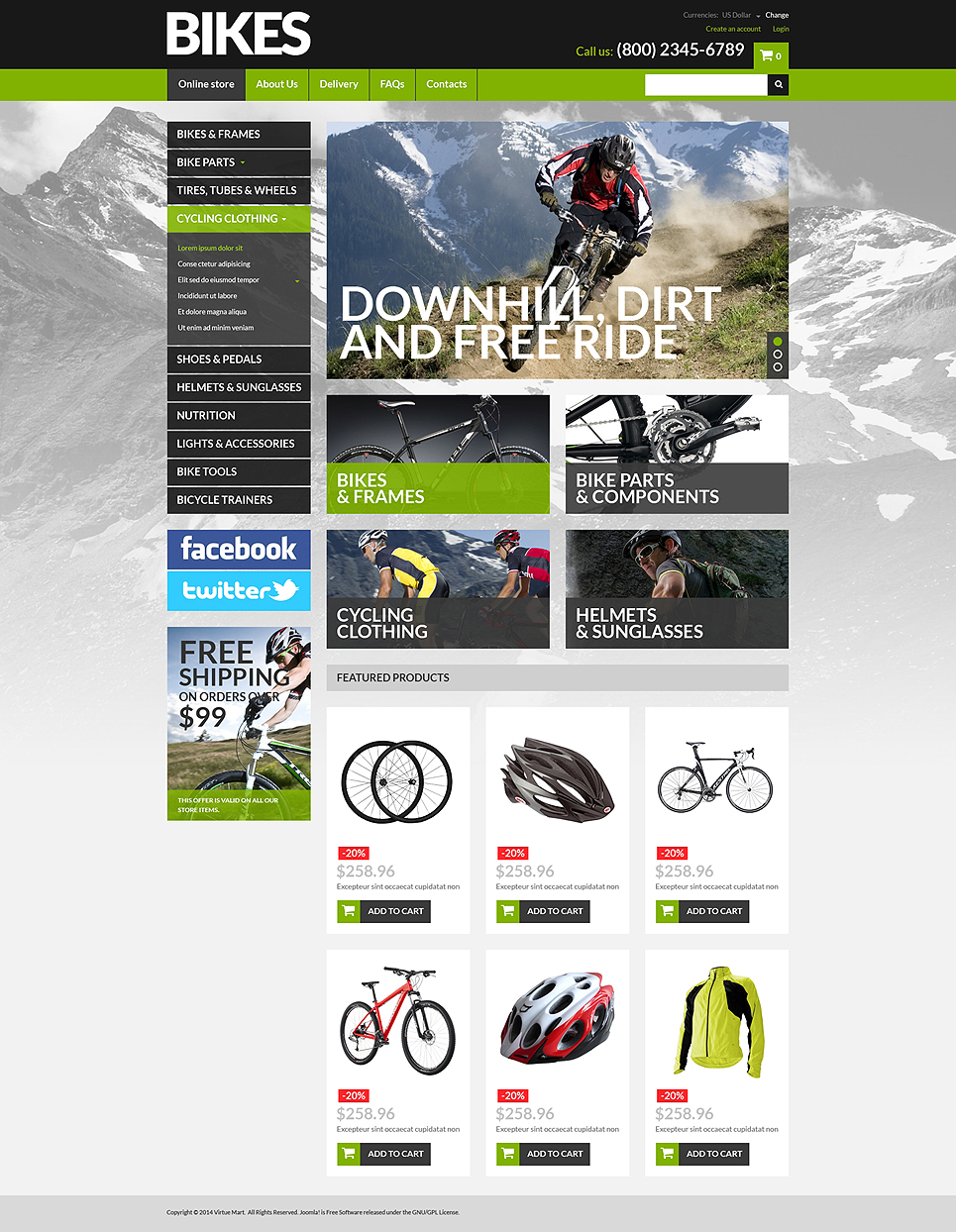 Bike Shop VirtueMart Template New Screenshots BIG