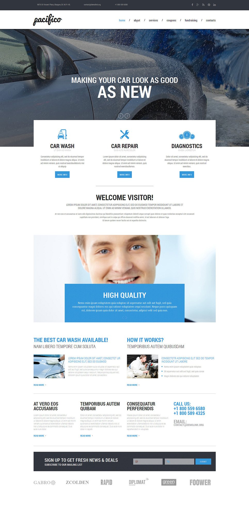 Car Wash Responsive Website Template New Screenshots BIG