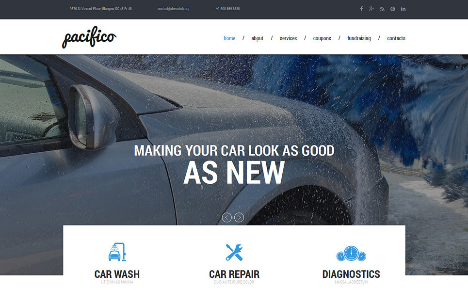 Car Wash Responsive site Template 51389