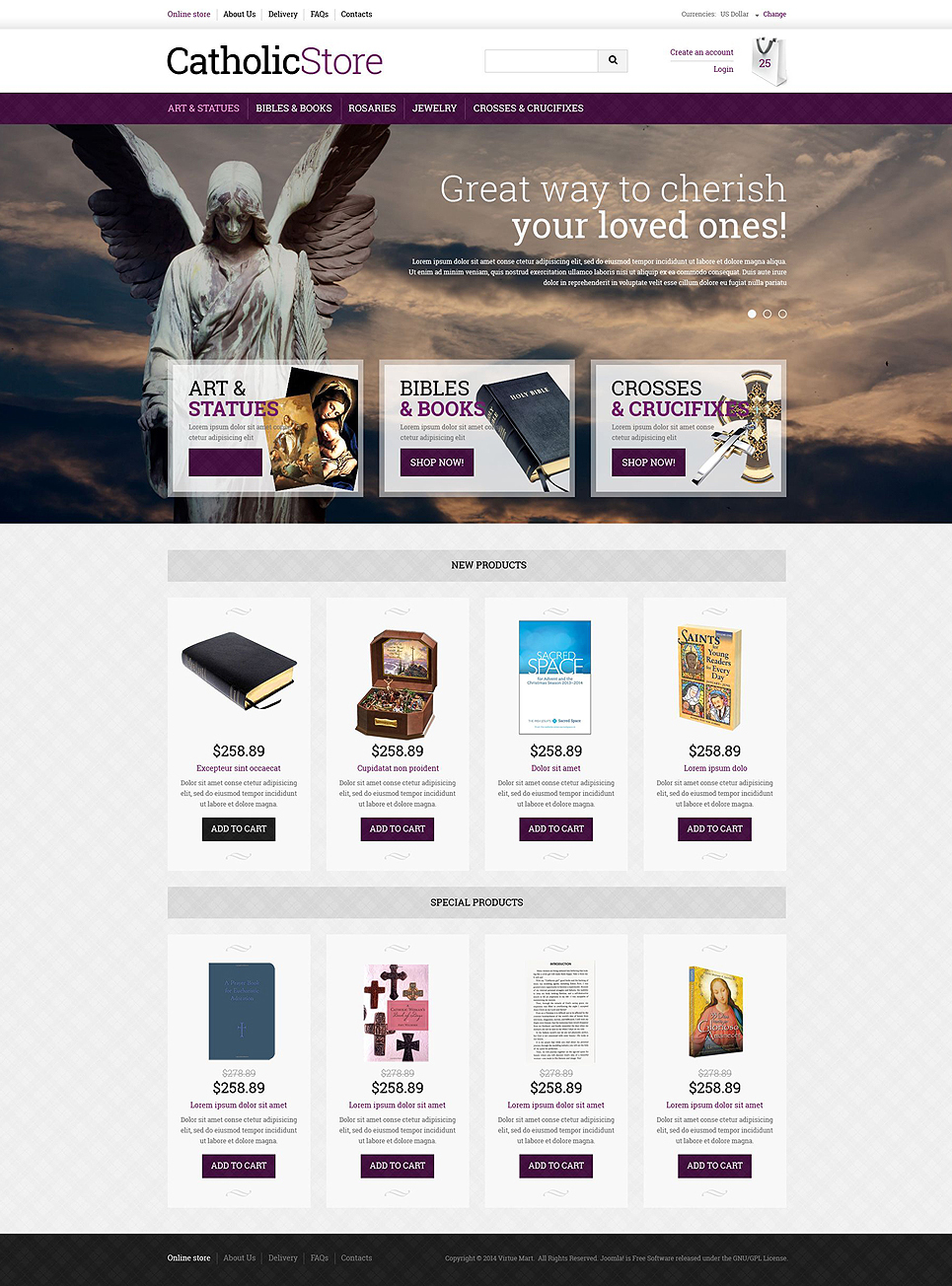 Catholic Gifts VirtueMart Template New Screenshots BIG