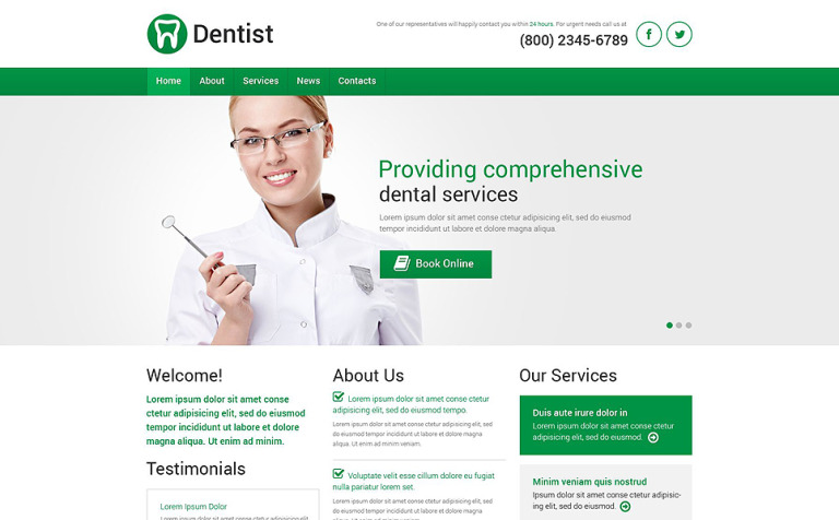Dentistry Parallax WordPress Template Big Screenshot Dentistry Responsive WordPress Theme New Screenshots BIG