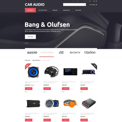 Responsives PrestaShop Theme für Car Audio Produkte 