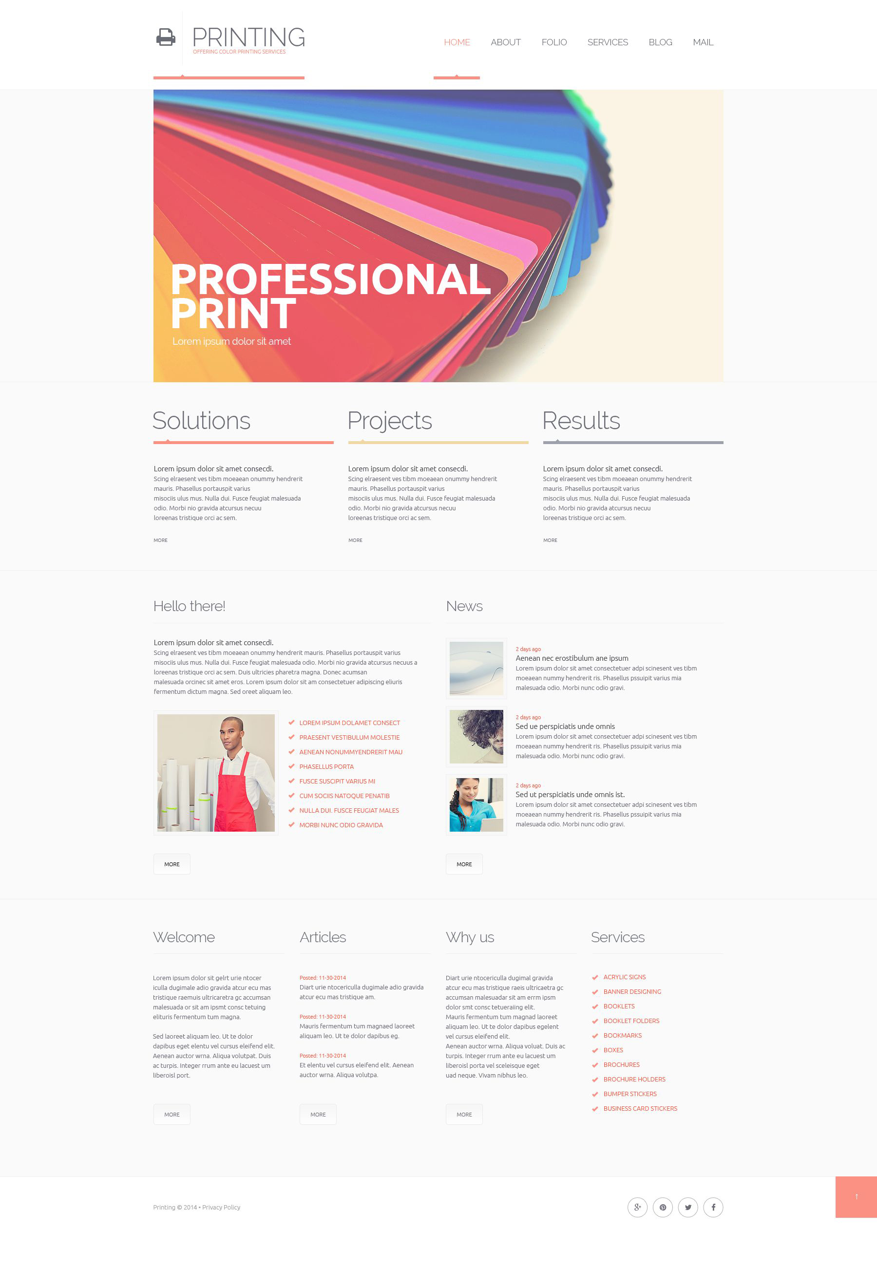 Printing Website Templates