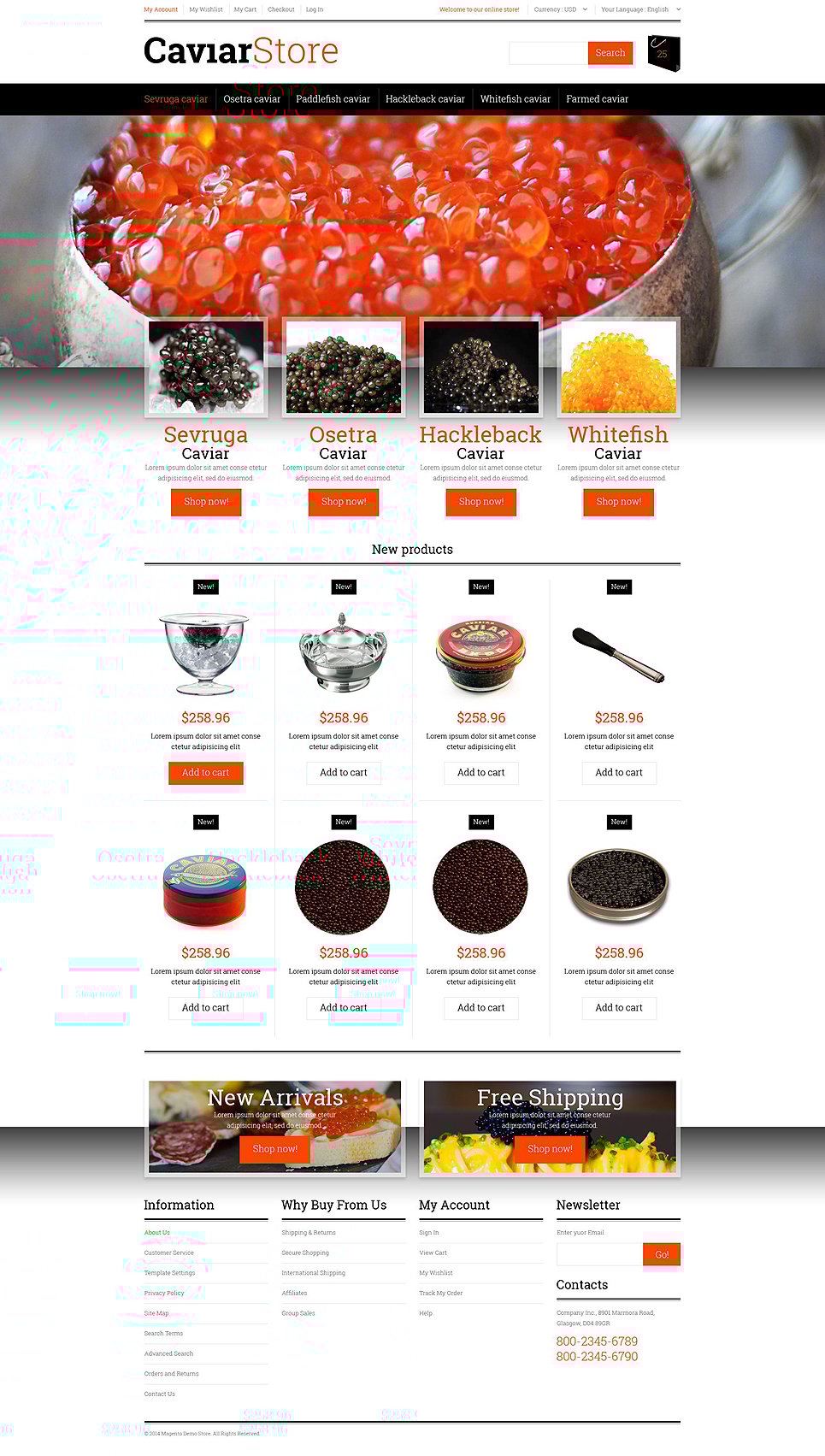 Sell Buy Caviar Magento Theme New Screenshots BIG