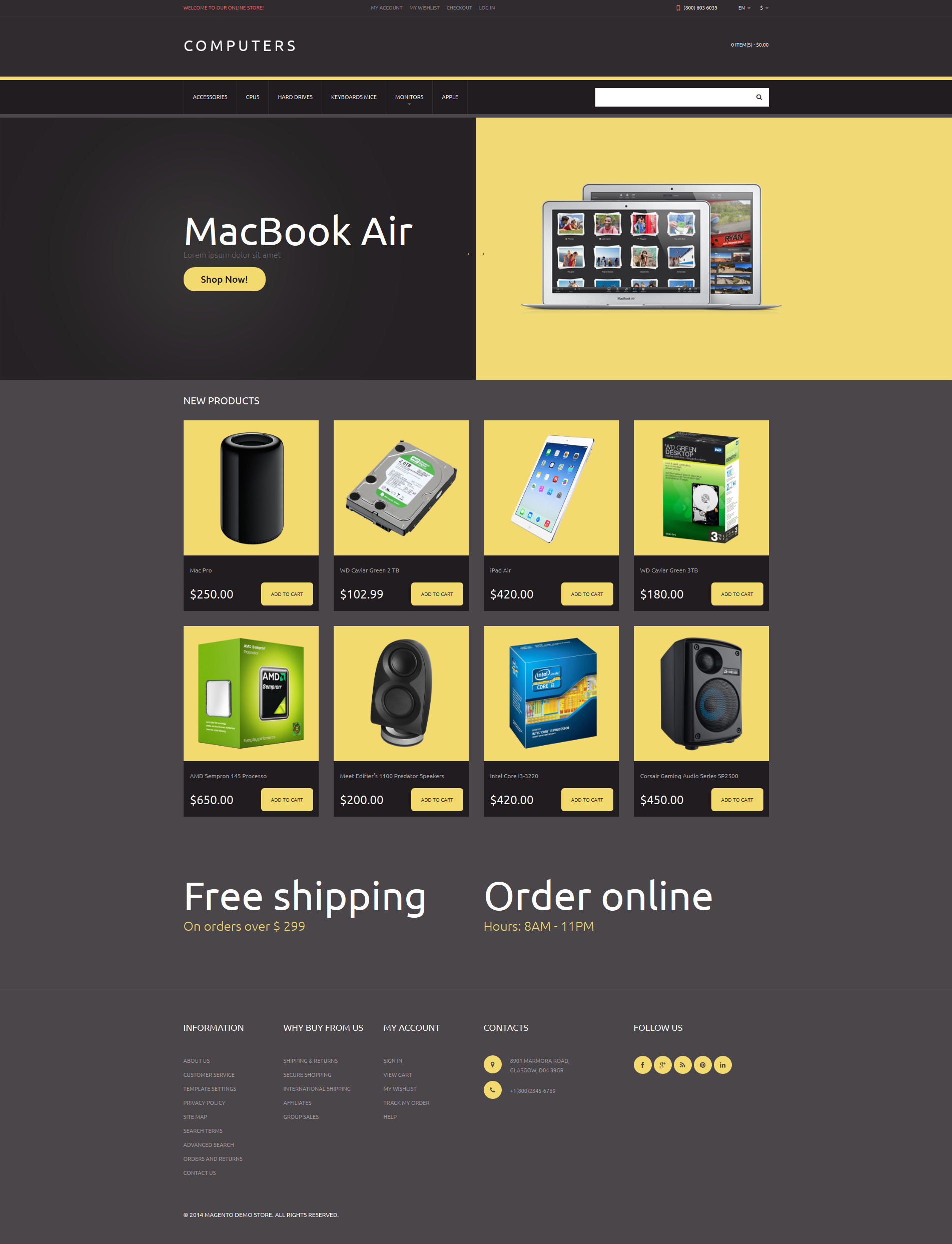 Tema Magento Responsive para Sitio de Reparación de computadoras #51364 - captura de pantalla
