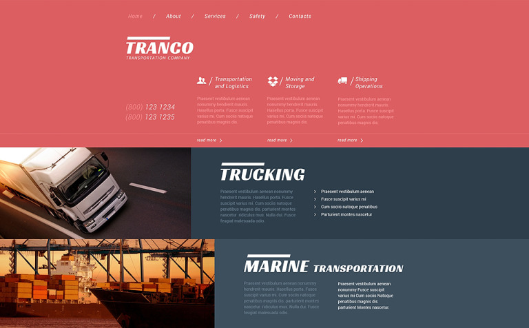 Trucking Responsive Website Template Big Screenshot Trucking Responsive Website Template New Screenshots BIG