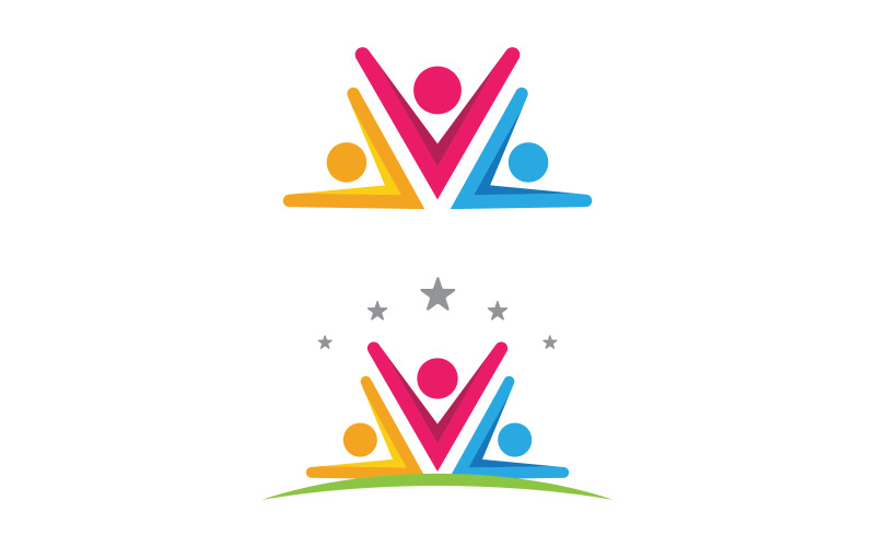 Community and adoption care network and social icon illustration v.94 Logo Template