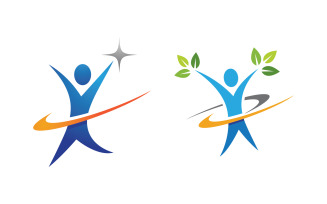 Healthy life Human character logo sign illustration v.214