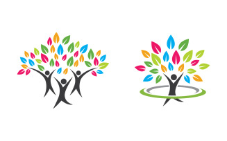 Healthy life Human character logo sign illustration v.216