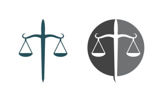 Justice law Icon logo Vector illustration design template v.1