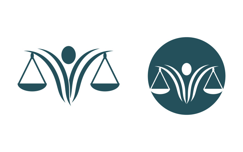 Justice law Icon logo Vector illustration design template v.2 Logo Template