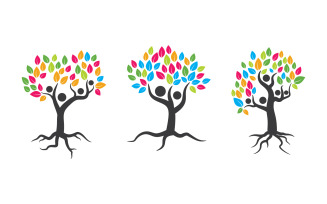 Family tree vector icon logo illustration design v.10