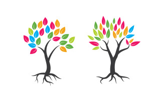 Family tree vector icon logo illustration design v.15