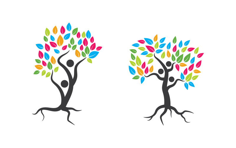 Family tree vector icon logo illustration design v.16 Logo Template