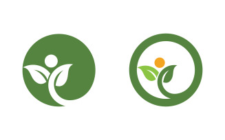 Nature leaf ecology vegan concept Logo illustration v.77