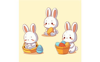 Easter Bunny Illustration Set