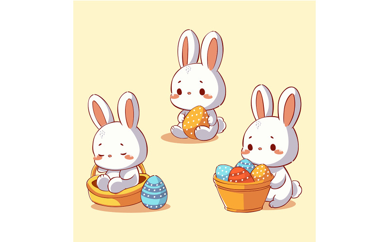 Easter Bunny Illustration Set