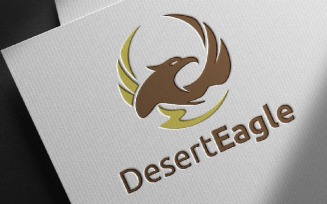 Golden Great Desert Eagle Logo Template