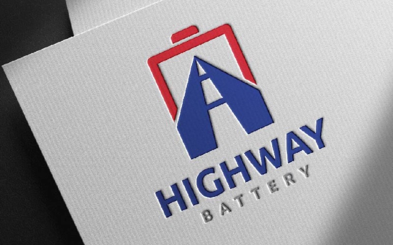 Highway Battery Charge Emergency Electric Vehicle Logo Template