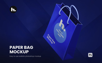 Paper Bag Mockup PSD - Realistic Paper Bag on the Editable Background vol004