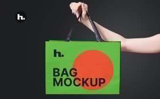 Paper Bag Mockup PSD - Realistic Paper Bag on the Editable Background vol007