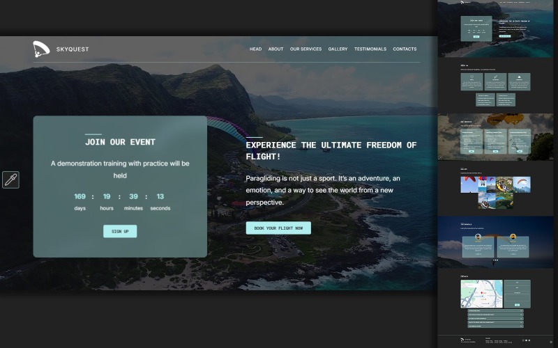SKYQUEST | Paragliding | Landing Page | Landing Page Template