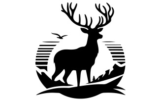 A deer silhouette vector art illustration