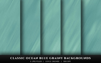 Classic Ocean Blue Grainy Texture Backgrounds