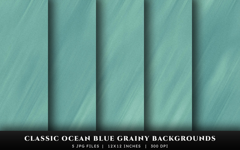 Classic Ocean Blue Grainy Texture Backgrounds