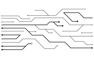 Digital Circuit Modern illustration design template v.2