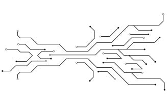 Digital Circuit Modern illustration design template v.4