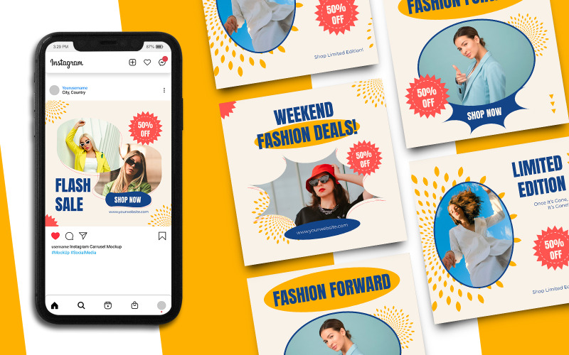 Fashion Sale Instagram Post Template 910 Social Media