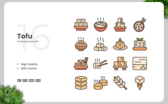 16 Tofu Colored Icons Set