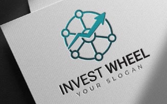 Invest Business Circle Wheel Success Up Arrow Logo Template