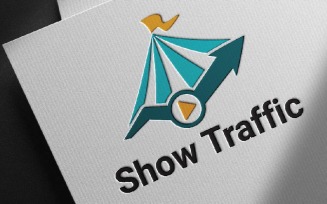 Show Traffic Business Invest Up Arrow Logo Template