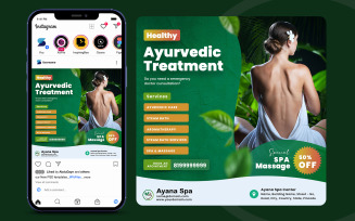 Ayurveda Treatment Center Social Media Banner With PSD