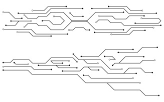 Digital Circuit Modern illustration design template v.15