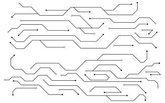 Digital Circuit Modern illustration design template v.16