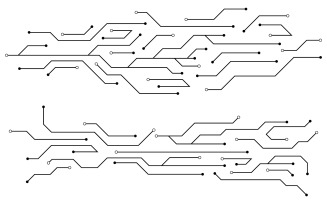 Digital Circuit Modern illustration design template v.19