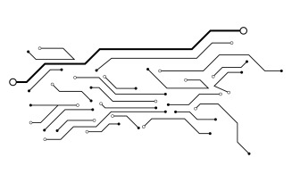 Digital Circuit Modern illustration design template v.20