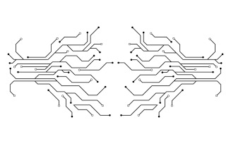 Digital Circuit Modern illustration design template v.21