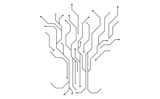 Digital Circuit Modern illustration design template v.27