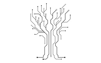 Digital Circuit Modern illustration design template v.28