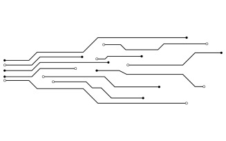 Digital Circuit Modern illustration design template v.3