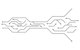 Digital Circuit Modern illustration design template v.8