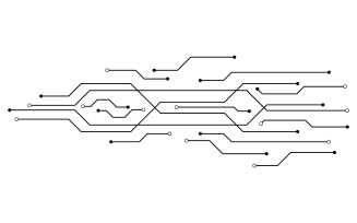 Digital Circuit Modern illustration design template v.9