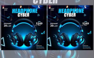 Headphone Music social media designs